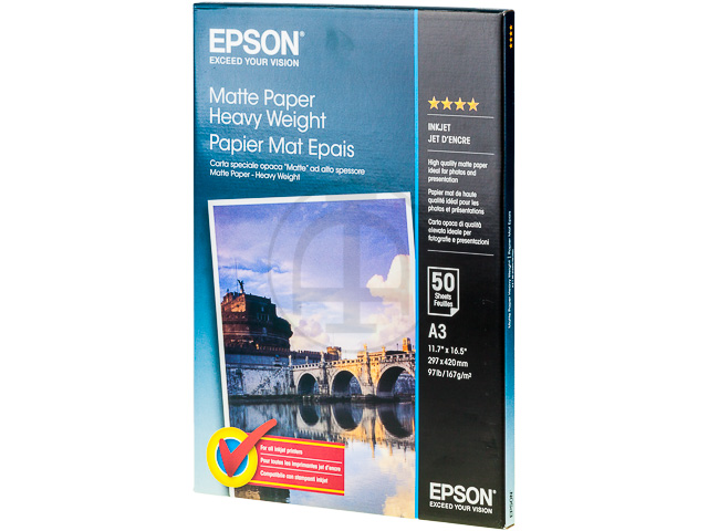 Epson Matte Paper Heavy Weight DIN A3 weiß 50 Seiten (C13S041261)